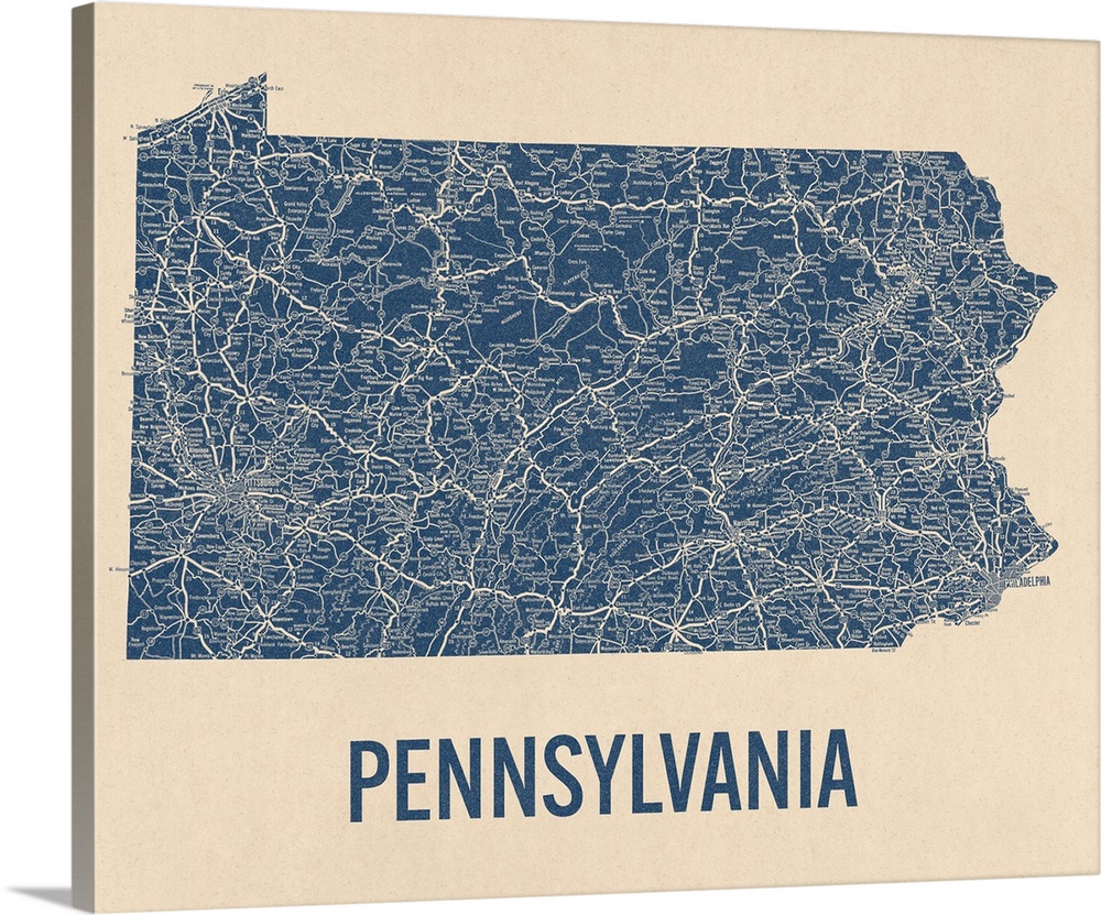 Vintage Pennsylvania Road Map 1