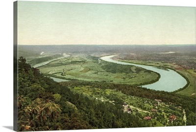 Vintage photograph of Chattanooga from Lookout Mountain, Tennessee