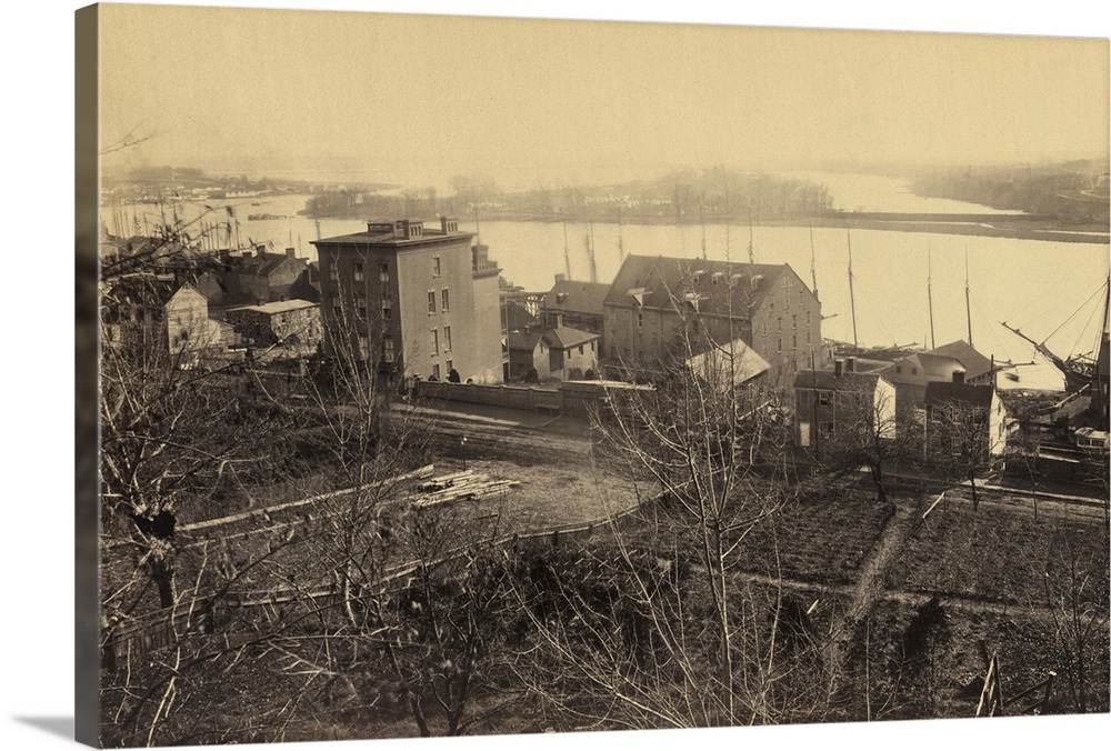 Vintage photograph of Georgetown and Potomac River Washington DC Wall