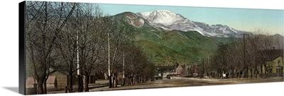 Vintage photograph of Pikes Peak Avenue, Colorado Springs, Colorado