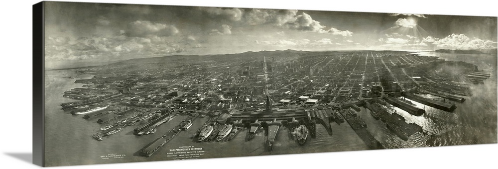 Vintage photograph of San Francisco in Ruins After  the 1906 Earthquake