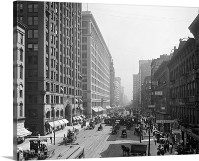 Vintage photograph of State Street South from Lake Street, Chicago, Illinois