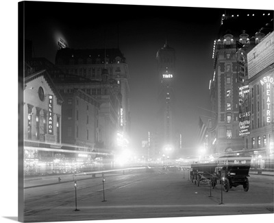 Vintage photograph of Times Square at Night, New York City