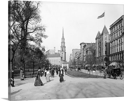 Vintage photograph of Tremont Street, Boston, Massachusetts