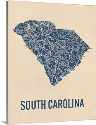Vintage South Carolina Road Map 1