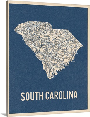 Vintage South Carolina Road Map 2