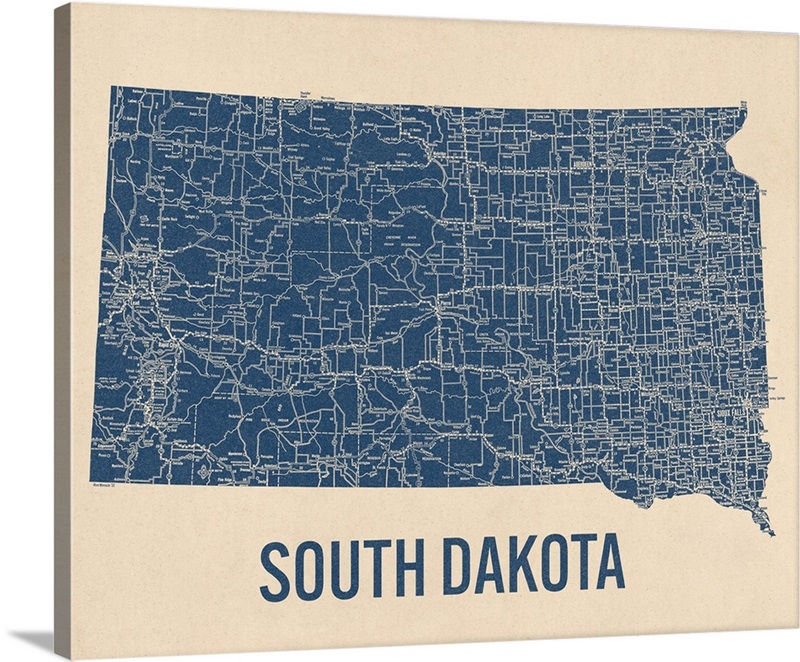 Vintage South Dakota Road Map 1 | Great Big Canvas