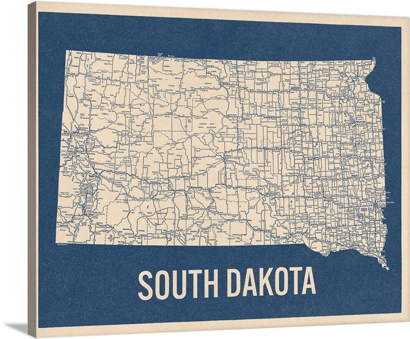 Vintage South Dakota Road Map 2 | Great Big Canvas