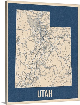 Vintage Utah Road Map 2