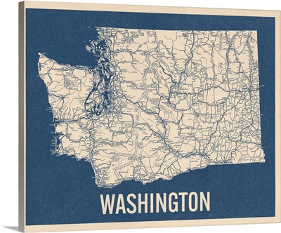 Vintage Washington State Road Map 2