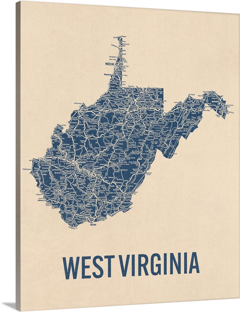 Vintage West Virginia Road Map 1