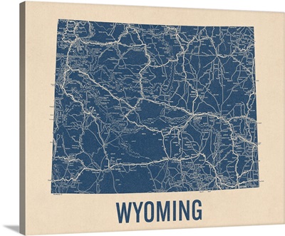 Vintage Wyoming Road Map 1