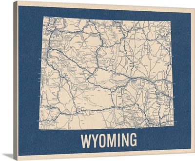 Vintage Wyoming Road Map 2