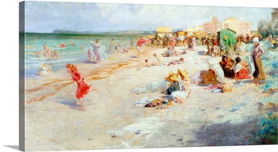 A Busy Beach in Summer