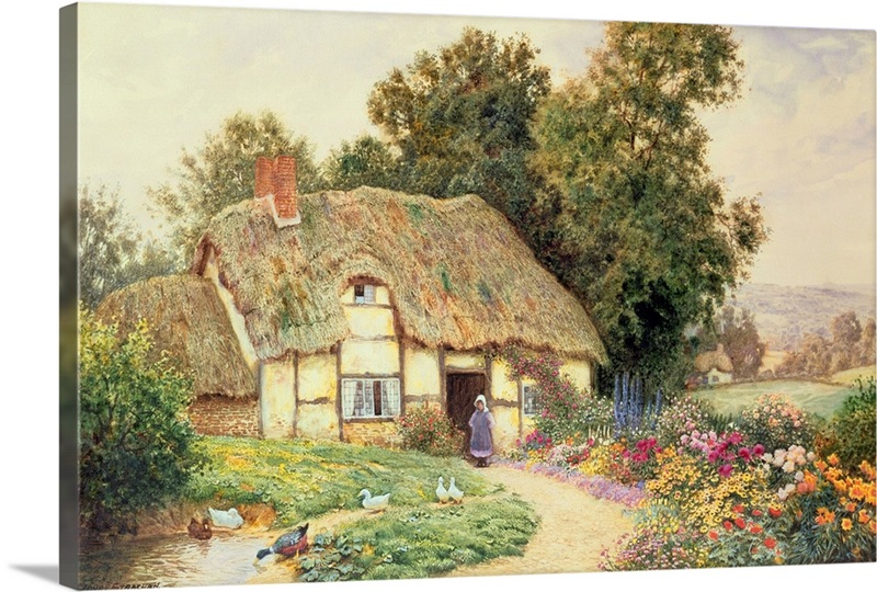 A Cottage by a Duck Pond | Great Big Canvas