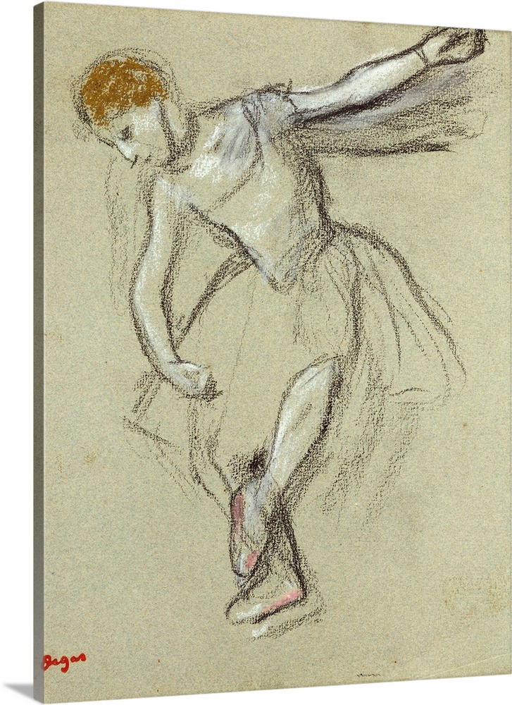 A Dancer in Profile (chalk) by Degas, Edgar (1834-1917)