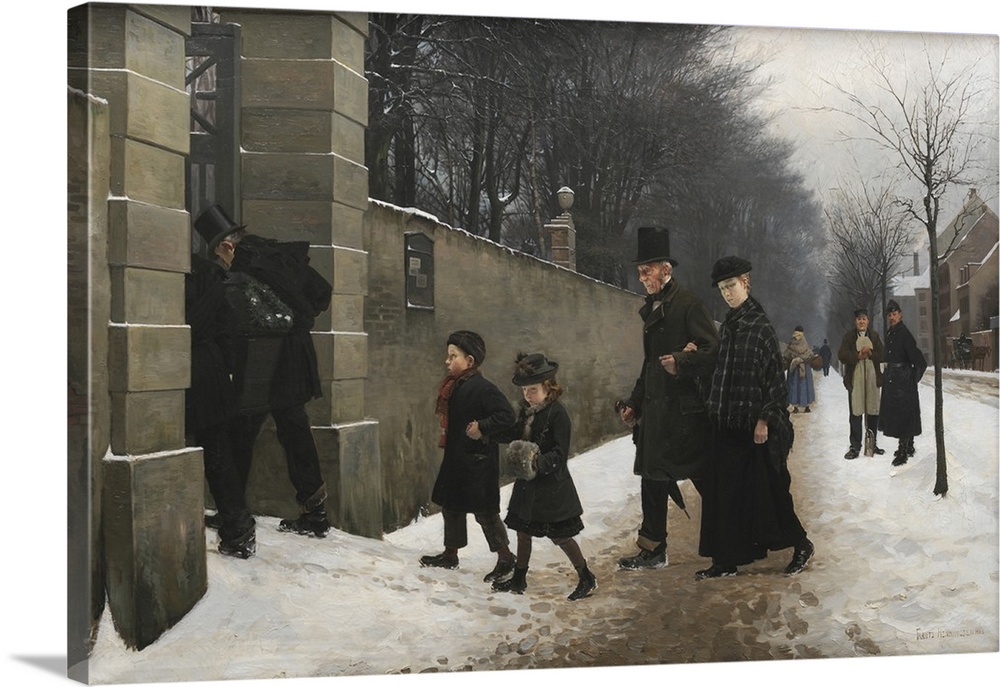 A Funeral, 1883, oil on canvas.  By Frants Henningsen (1850-1908).