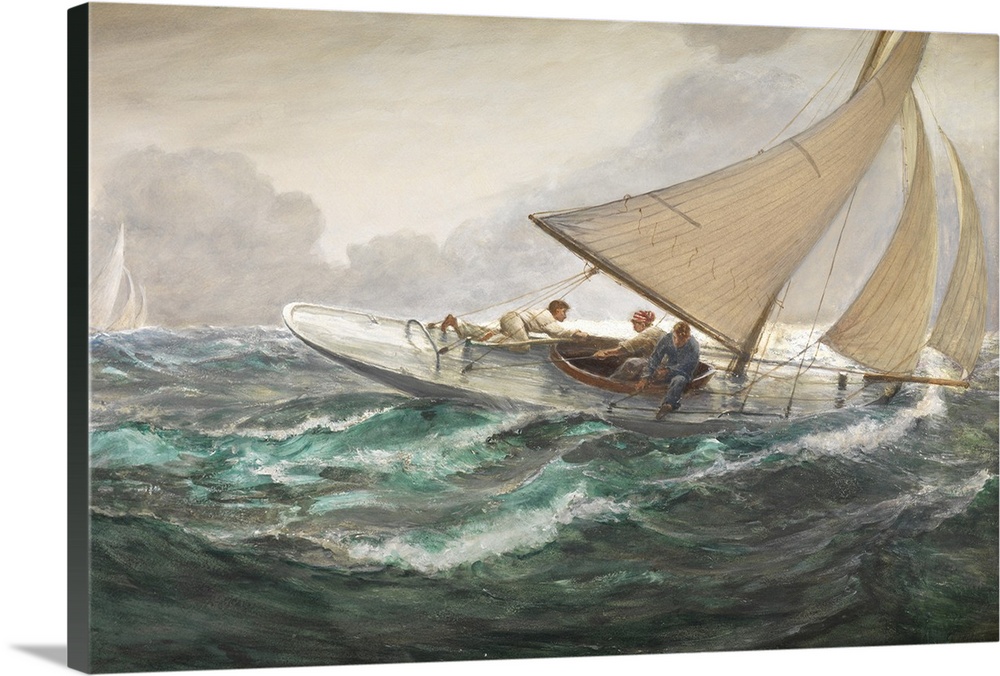 Originally watercolor and bodycolor on paper. Inscribed and dated 'A haul on the mainsheet/C. Napier Hemy/Falmouth/1910'.