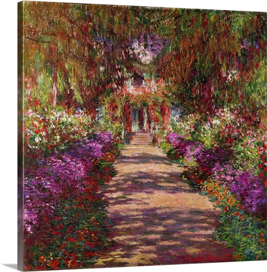 A Pathway in Monets Garden, Giverny, 1902 Photo Canvas Print | Great ...