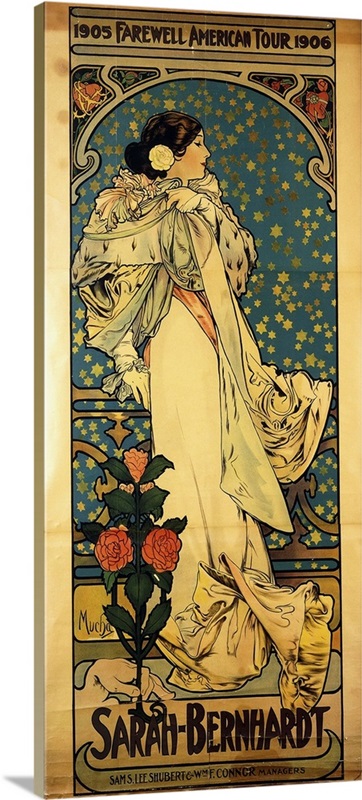 A poster for Sarah Bernhardt's Farewell American Tour, 1905-1906, c ...