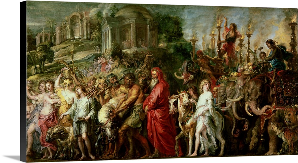 BAL4612 A Roman Triumph, c.1630 (oil on canvas laid down on wood)  by Rubens, Peter Paul (1577-1640); 86.8x163.9 cm; Natio...