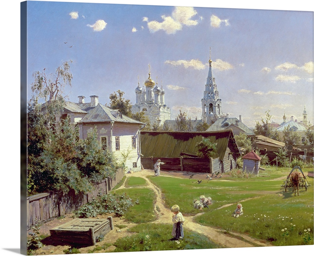 BAL37550 A Small Yard in Moscow, 1878 (oil on canvas)  by Polenov, Vasilij Dmitrievich (1844-1927); 64.5x80.1 cm; Tretyako...