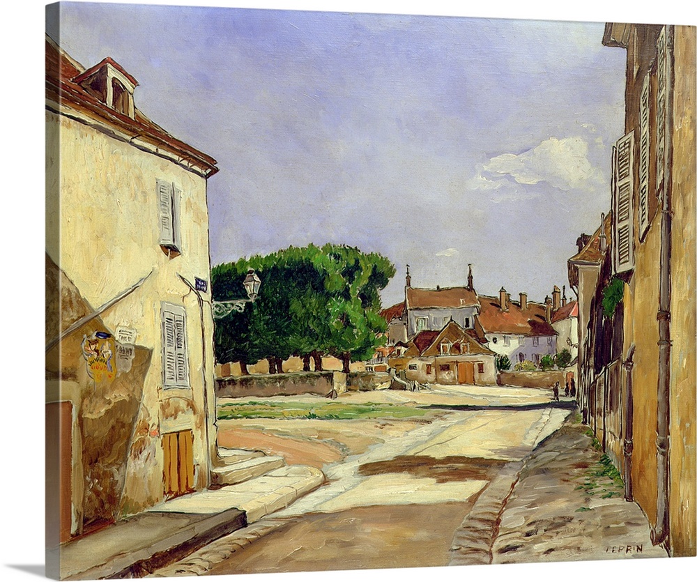 BAL76368 A Street in Avallon  by Leprin, Marcel (1891-1933); oil on canvas; 50x61.2 cm; Galerie Daniel Malingue, Paris, Fr...