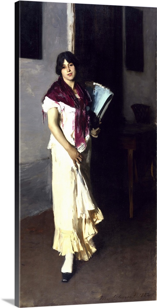 A Venetian woman, 1882 (oil on canvas)  by Sargent, John Singer (1856-1925); 238.1x133.4 cm; Cincinnati Art Museum, Ohio, ...