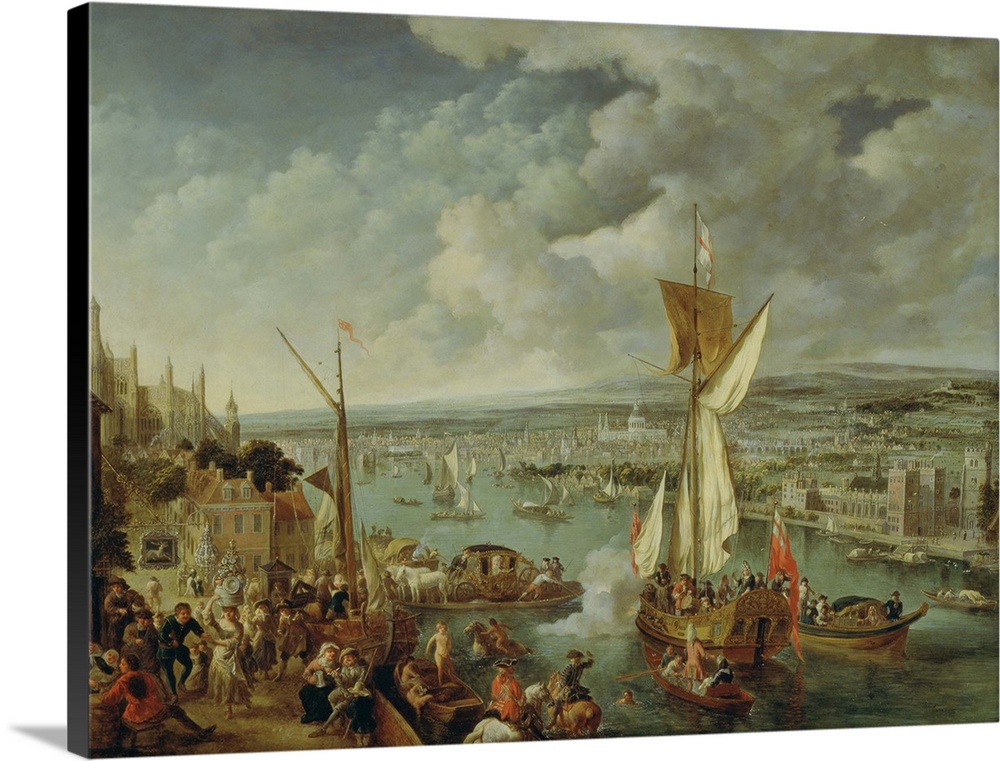 XAL170187 A View of London (oil on copper) by Griffier, Jan (c.1645-1718)