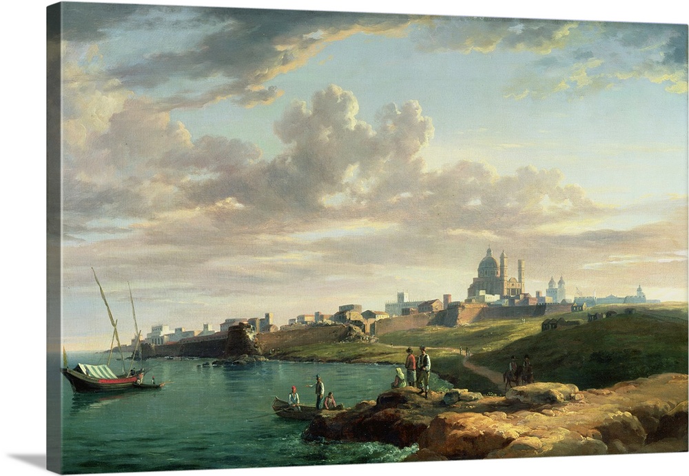 BAL40080 A View of Montevideo  by Marlow, William (1740-1813); oil on canvas; Rafael Valls Gallery, London, UK; English, o...