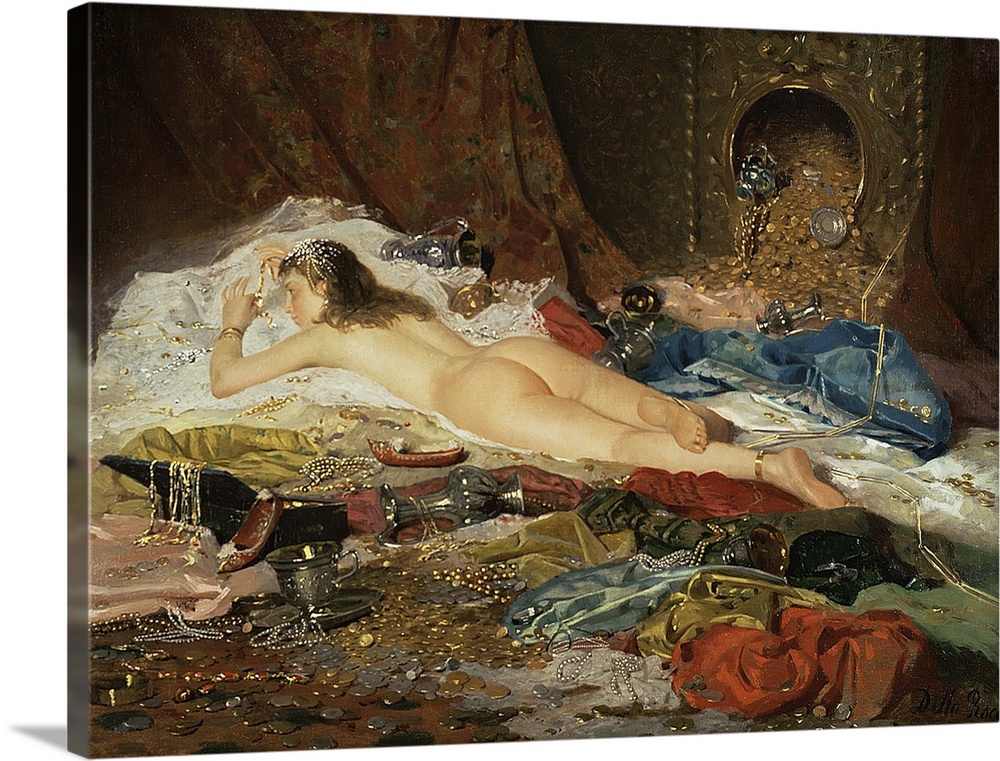 BAL82737 A Wealth of Treasure  by Della Rocca, (19th century); oil on canvas; 72.4x91.4 cm; Private Collection; Italian, o...