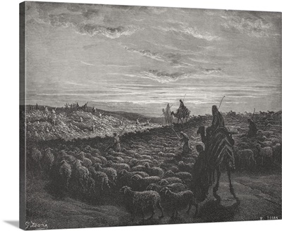 Abraham Journeying Into the Land of Canaan, Genesis 13:1-4, illustration