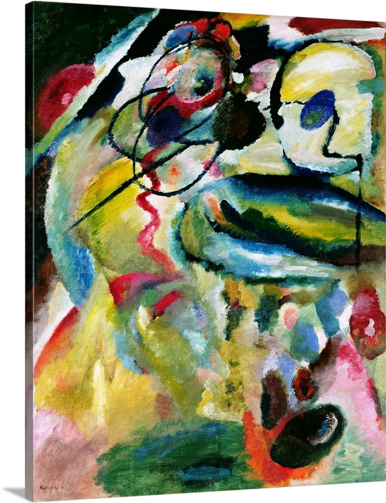 Abstract Composition, 1911 (originally oil on canvas) by Kandinsky, Wassily (1866-1944)
