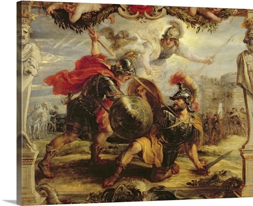 Achilles Defeating Hector 1630 32 Great Big Canvas