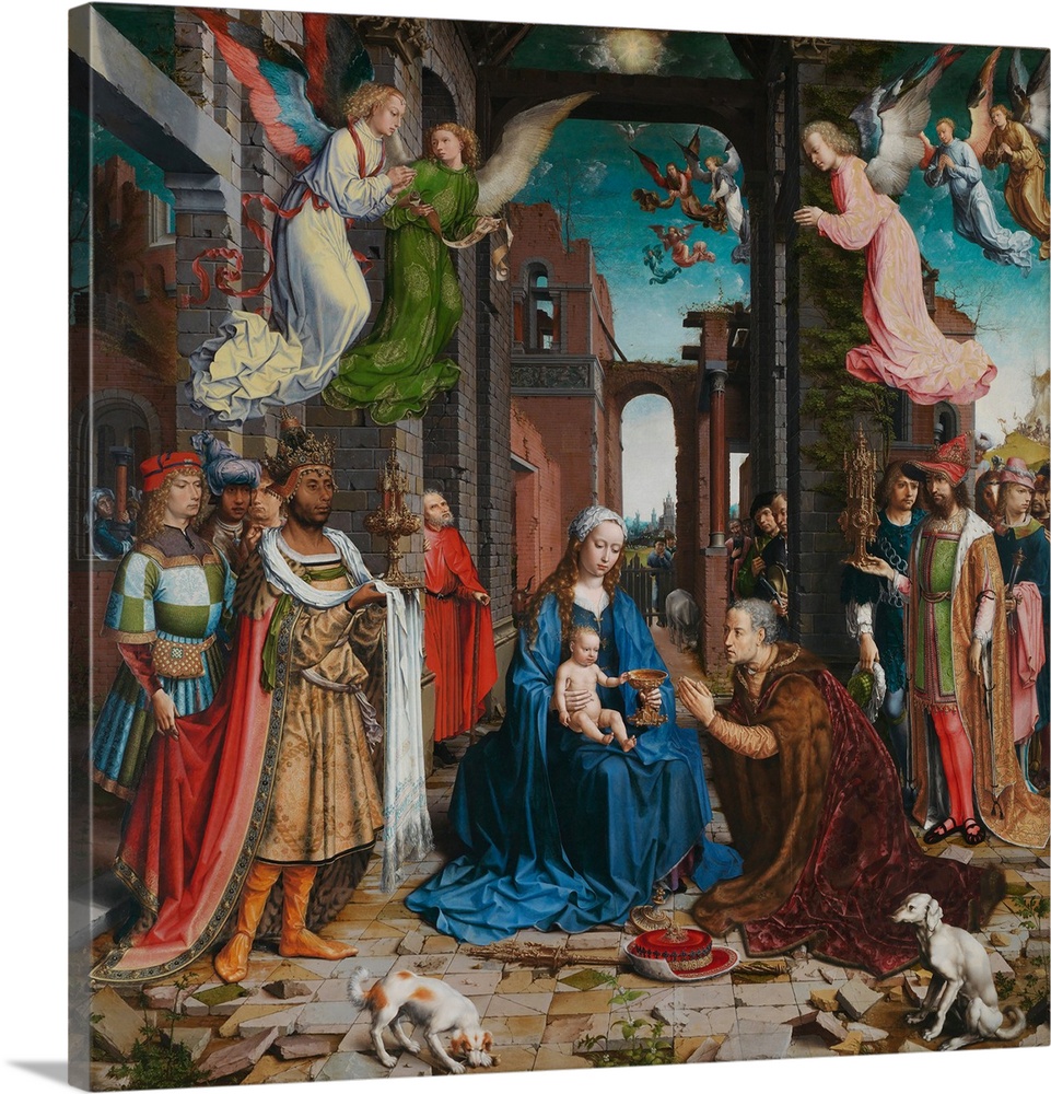 Adoration of the Magi, 1510-5, oil on canvas.  By Jan Gossaert (c.1472-c.1533).