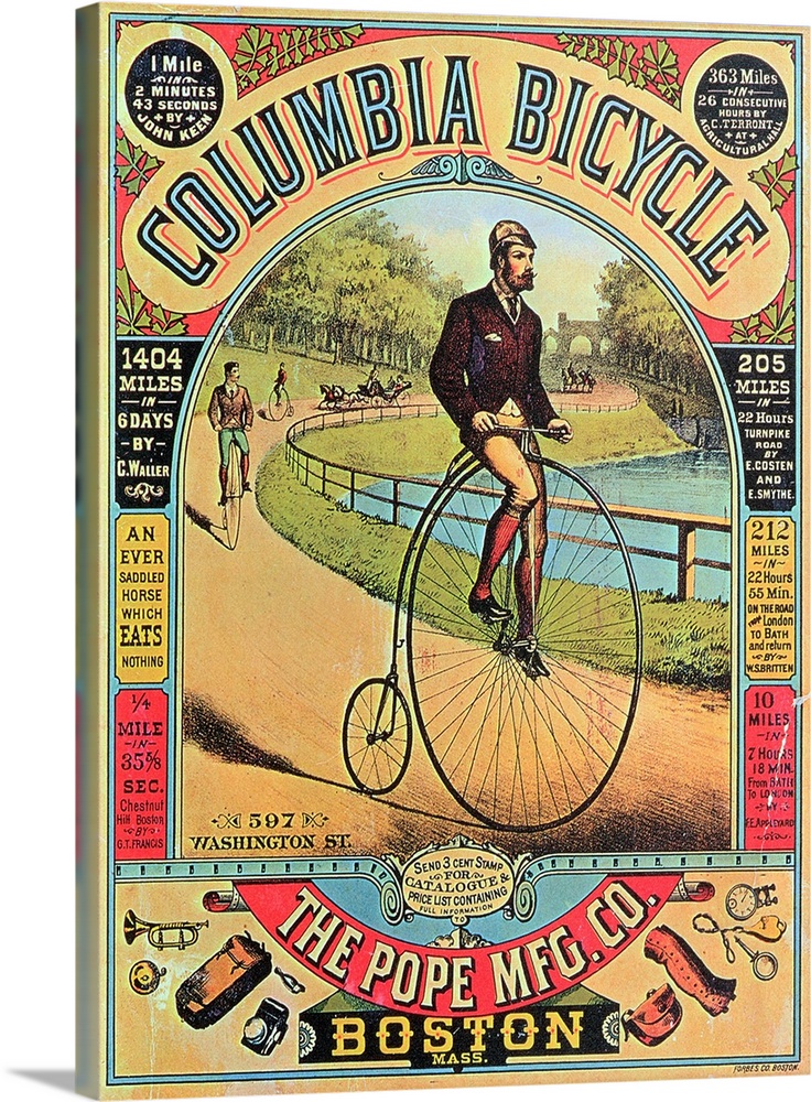 Advert for the Columbia Bicycle by The Pope MFG Co., Boston