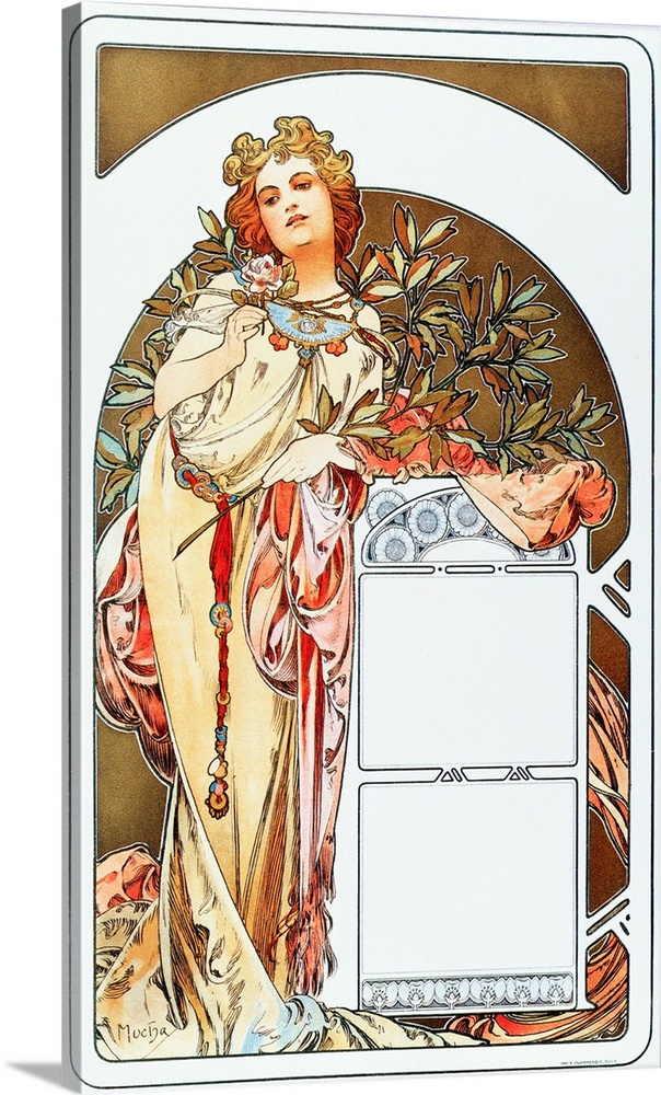 Advertising poster by Alphonse Mucha (1860-1939) for the calendar 1898.