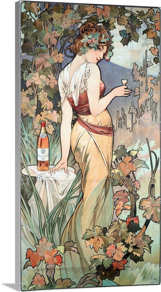 Advertising poster by Alphonse Mucha (1860-1939) for the Cognac Bisquit, Dubouche, 1899.
