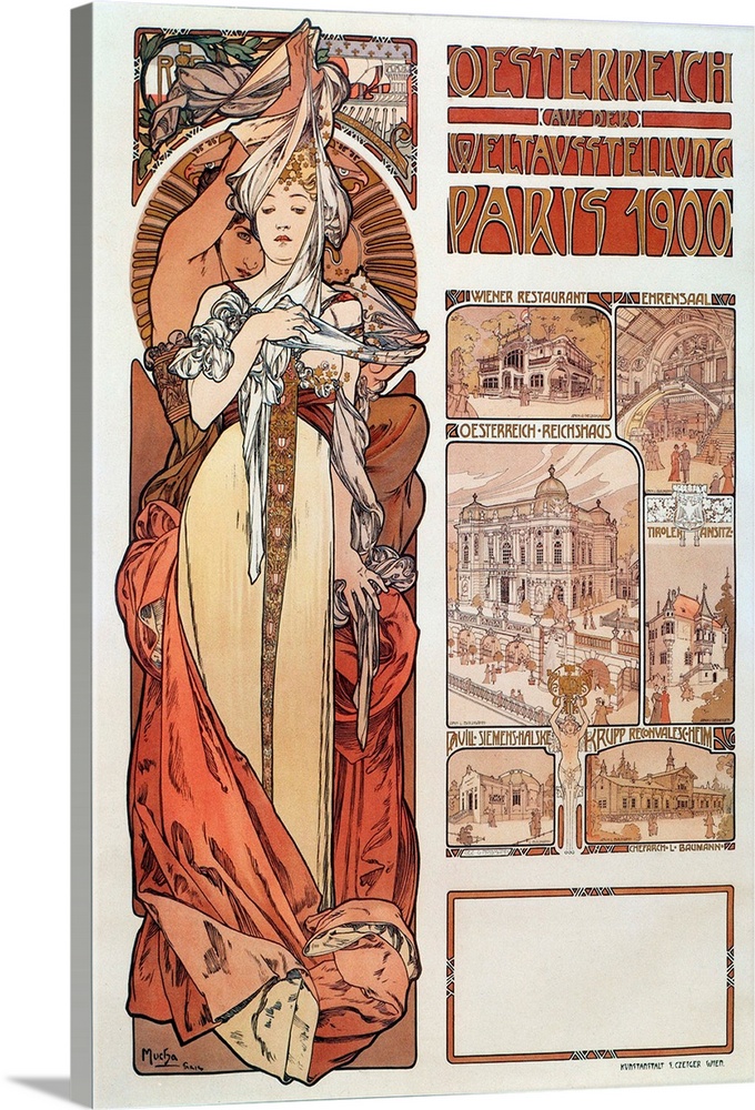 Advertising Poster By Alphonse Mucha For 'Austria' At The Exposition Universelle In Paris, 1900.