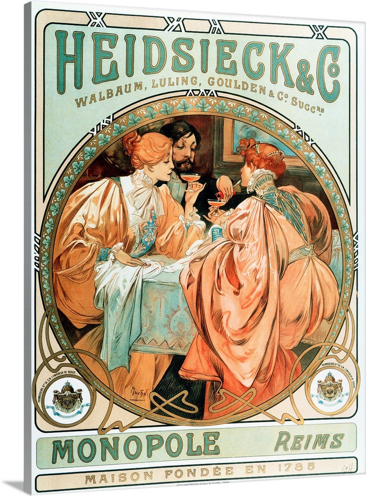 Advertising poster for Heidsieck Champagne company, 1901.