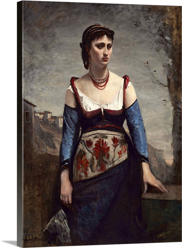 Agostina, 1866, oil on canvas.  By Jean Baptiste Corot (1796-1875).