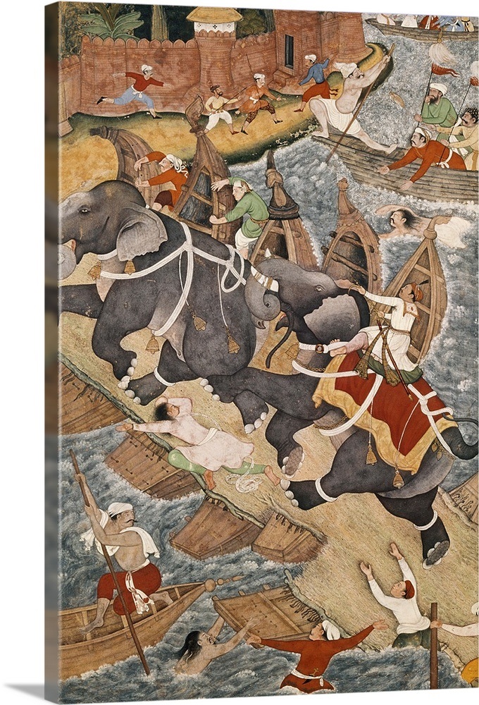Akbar Tames the Savage Elephant, Hawa'i, Outside the Red Fort at Agra