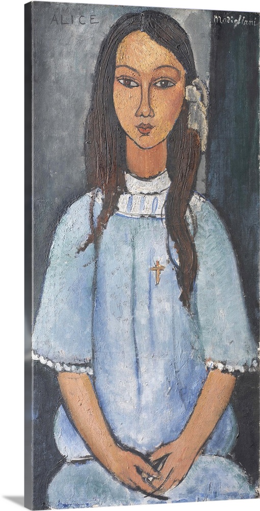 Alice, c. 1918, oil on canvas.  By Amedeo Modigliani (1884-1920).