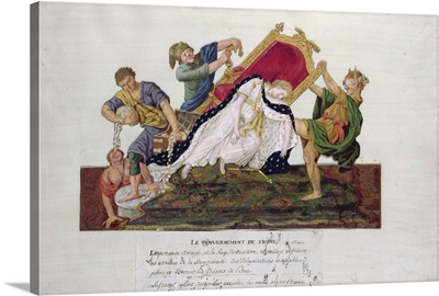 Allegory of the overturning of the throne in France during the French Revolution