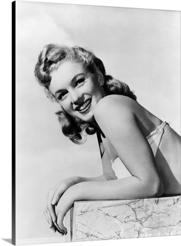 American Actress And Singer Marilyn Monroe (1926 - 1962), 1948 Stretched  Canvas Print