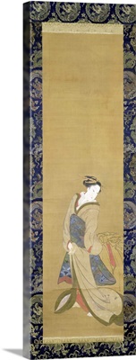 An Elegant Woman in a Blue Obi