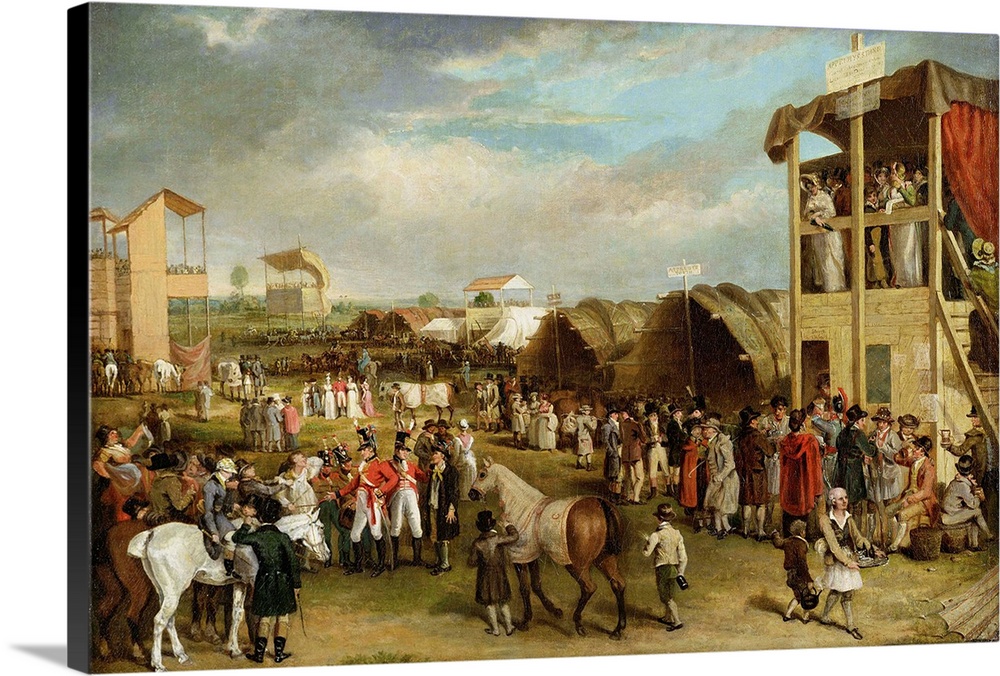 XYC144005 An Extensive View of the Oxford Races (oil on canvas)  by Turner, Charles (1773-1857); 63.8x92.1 cm; Yale Center...