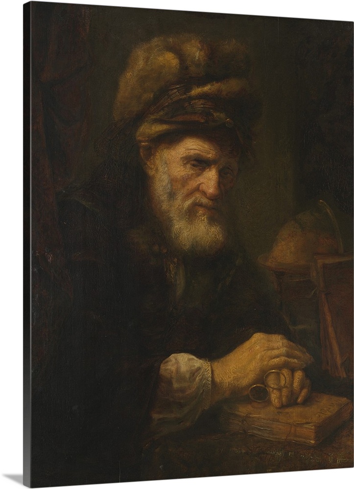 An Old Man in a Fur Cap, 1650-60, oil on cradled panel.