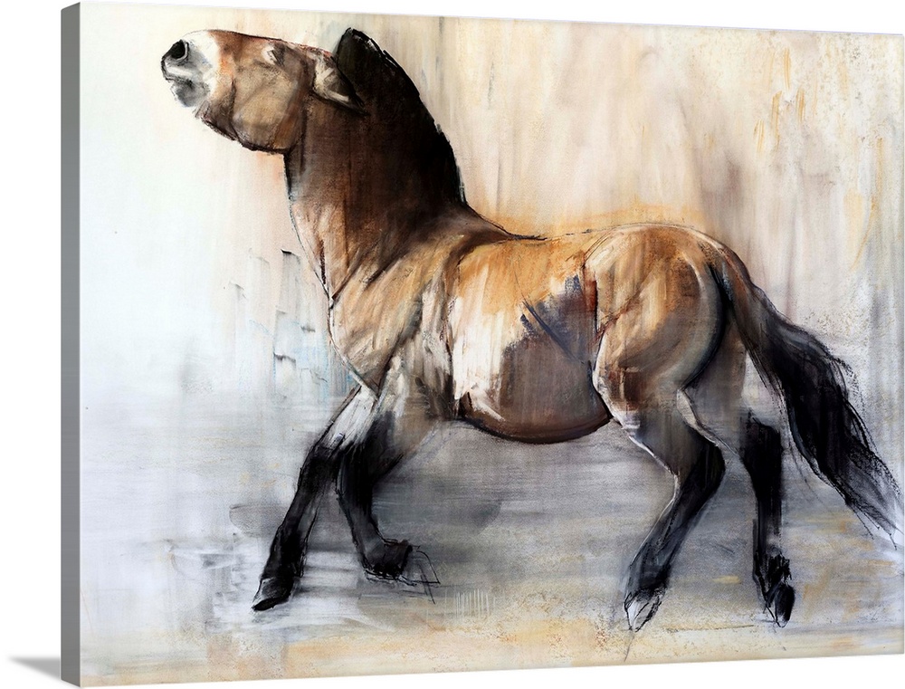 Ancient Horse (Przewalski in winter), 2014, originally pastel and charcoal on paper.
