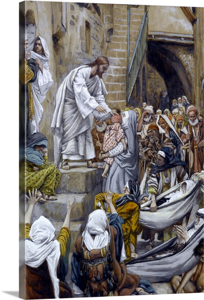 And All the City Was Gathered Together at the Door, illustration for 'The Life of Christ', c.1884-96 (w/c